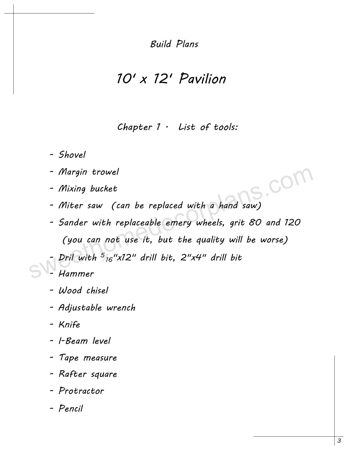 list-of-tools-10-x-12-gable-pavilion-plans