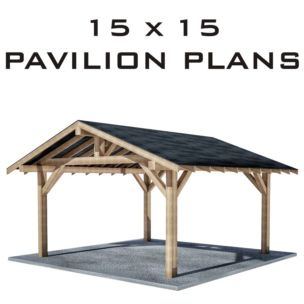 Diy-wooden-15-x-15 -gable-pavilion-plans-in-pdf