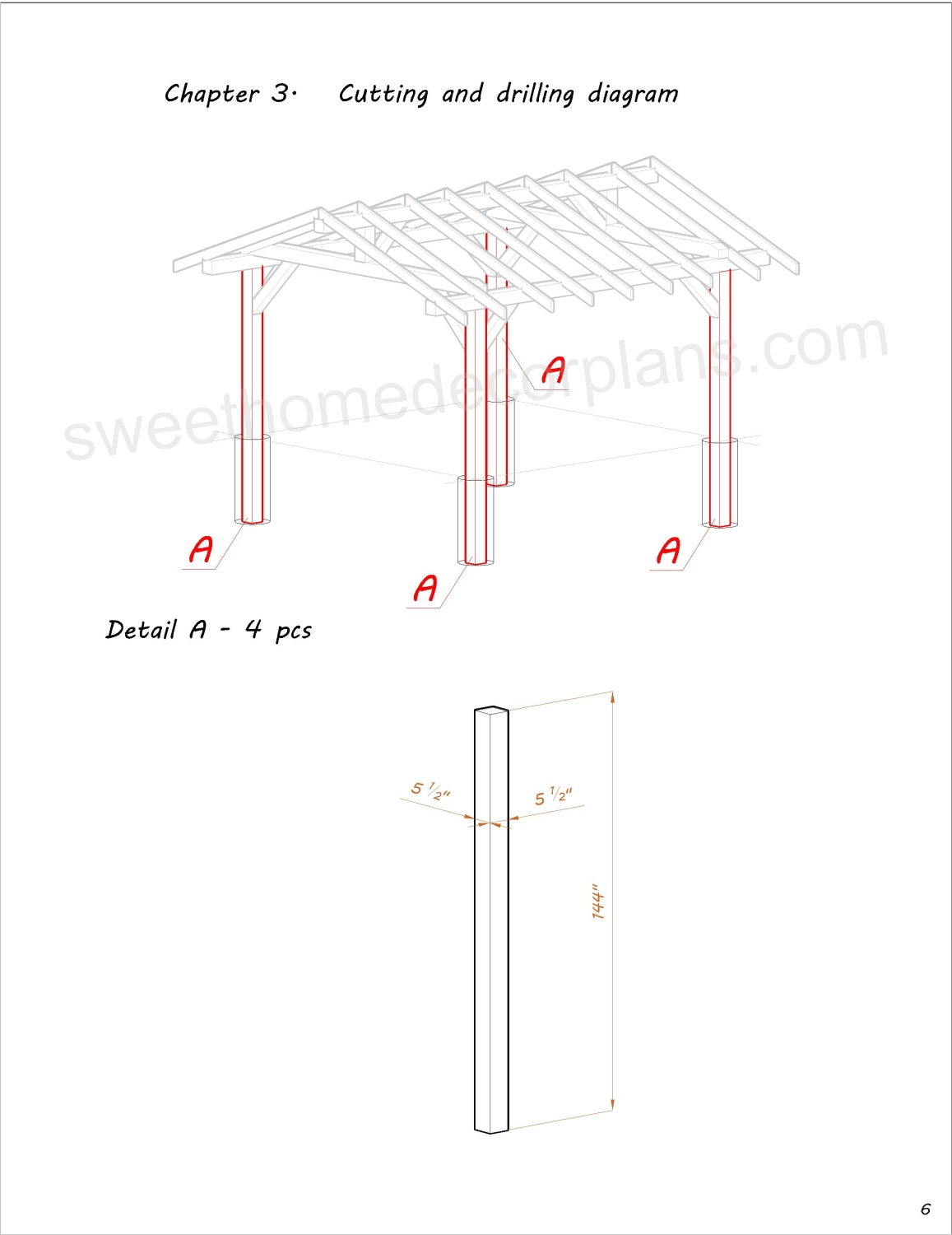 cutting-and-drilling-diagram-12-х-12-gable-pavilion-plans