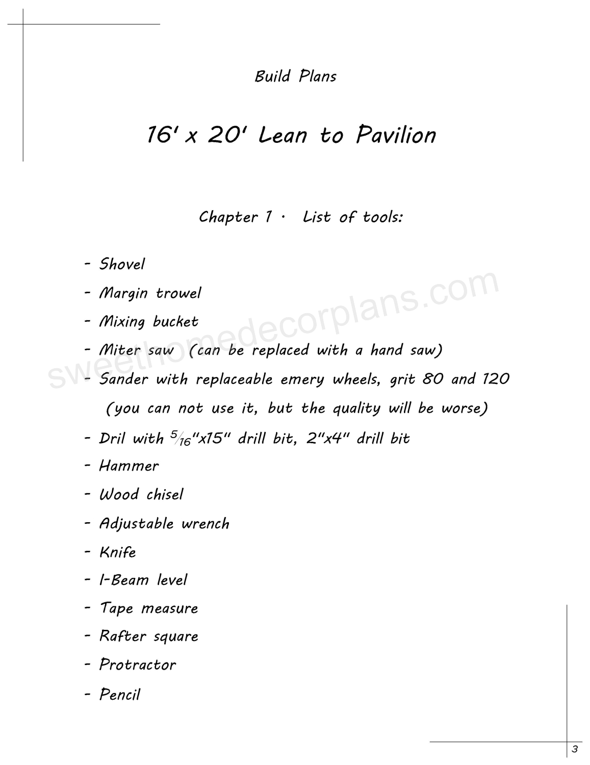 list-of-tools-16-x-20-lean-to-pavilion-plans-in-pdf