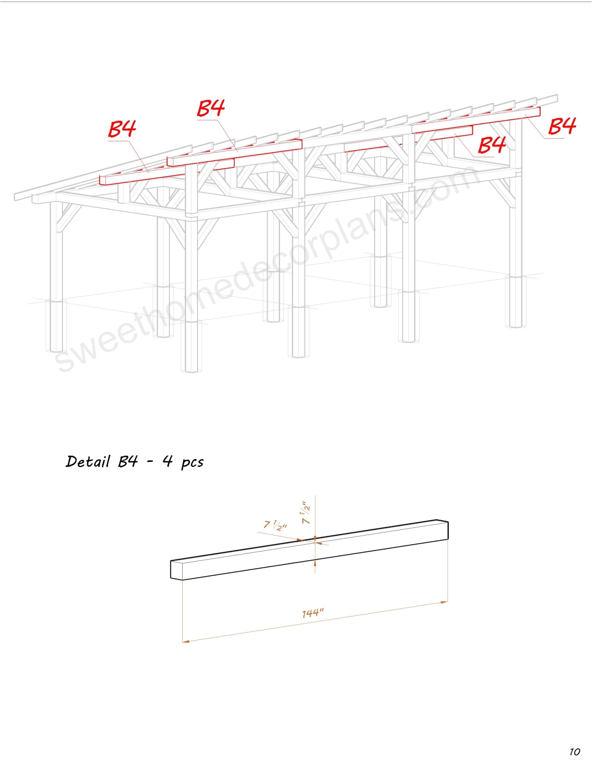 detals-cutting-and-drilling-diagram-16-х-30-lean-to-pavilion-gazebo-plans