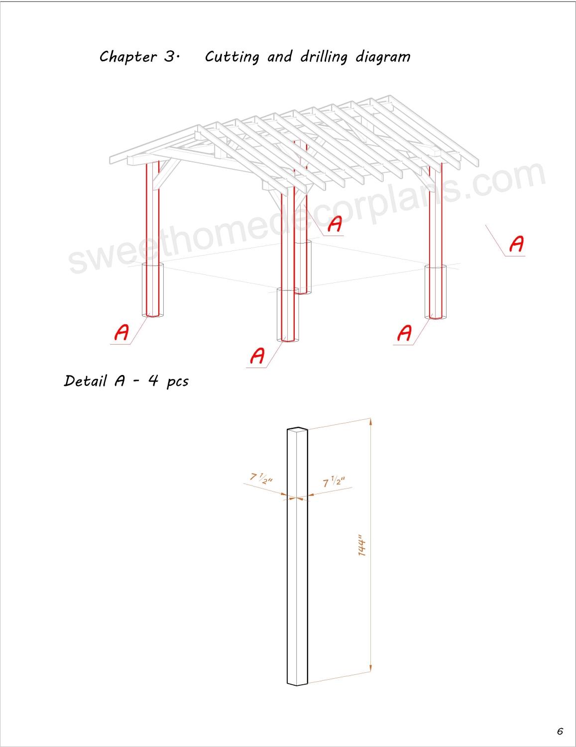 cutting-and-drilling-diagram-16-х-16-gable-pavilion-plans-in-pdf