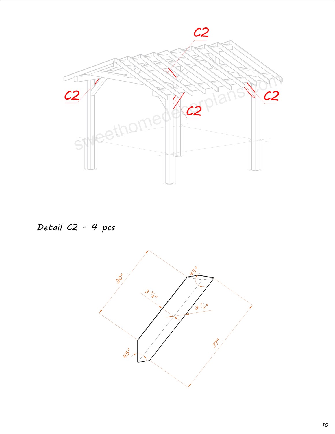 cutting-and-drilling-diagram-14-х-12-gable-pavilion-plans-in-pdf-for outdoor