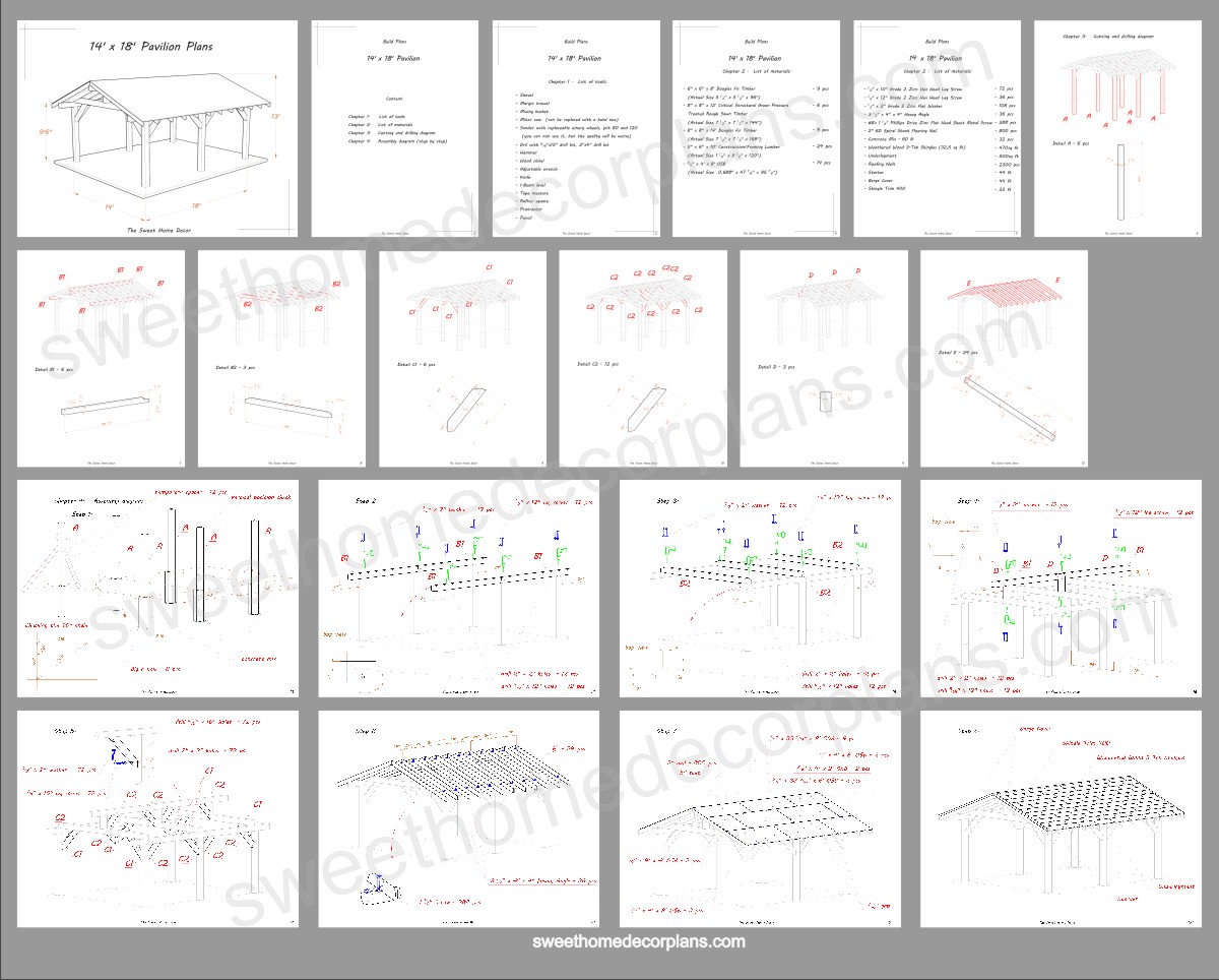 Diy-wooden-14-х-10-gable-pavilion-plans-pdf-for-outdoor
