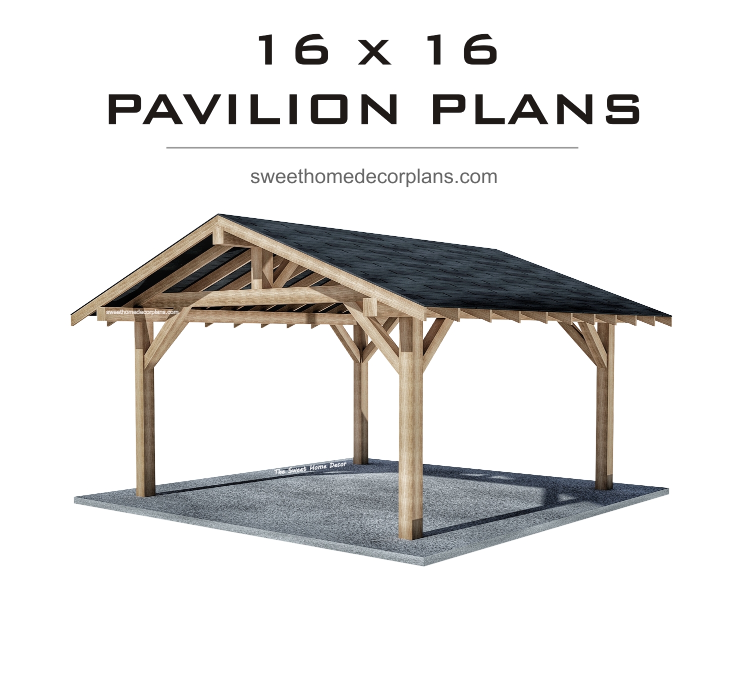 Diy-wooden-16-х-16-gable-pavilion-plans-pdf-for-outdoor