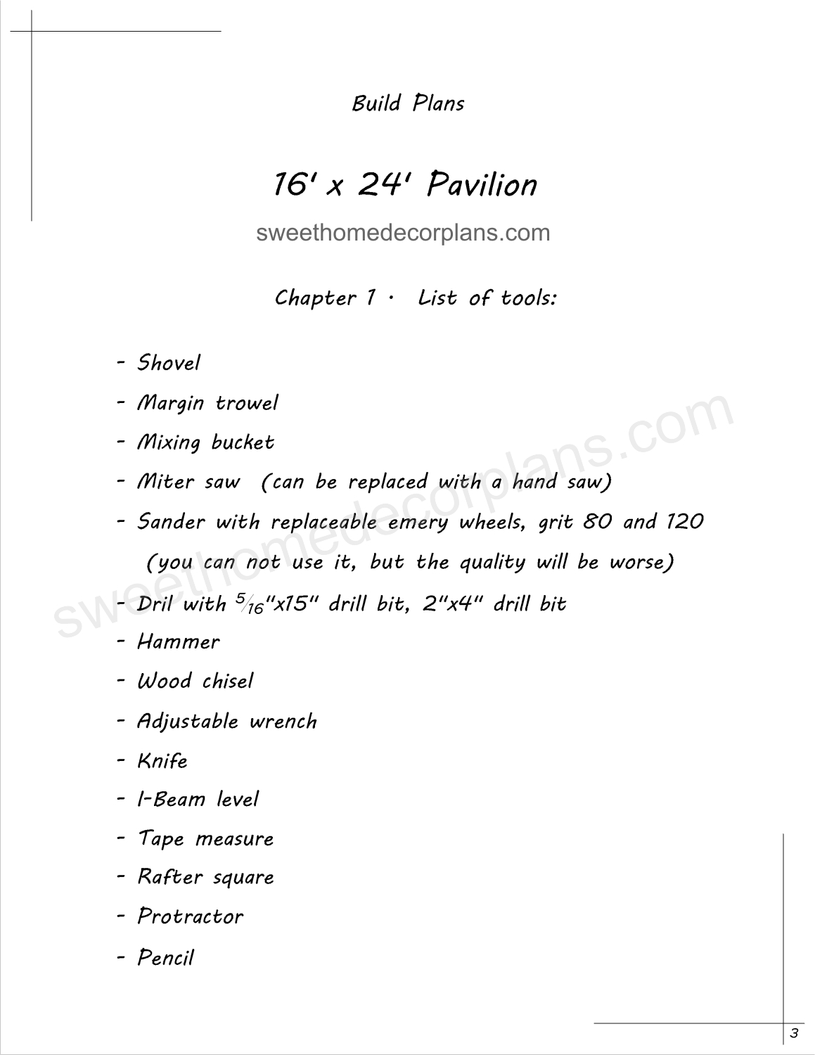list-of-tools-16-x-24-gable-pavilion-plans