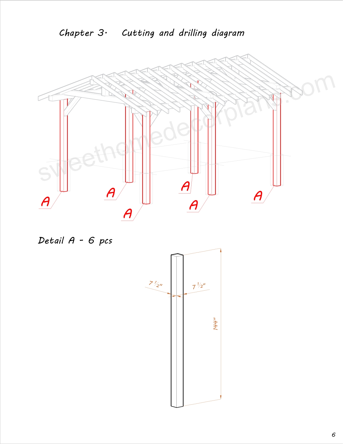 cutting-and-drilling-diagram-16-х-24-gable-pavilion-plans-in-pdf