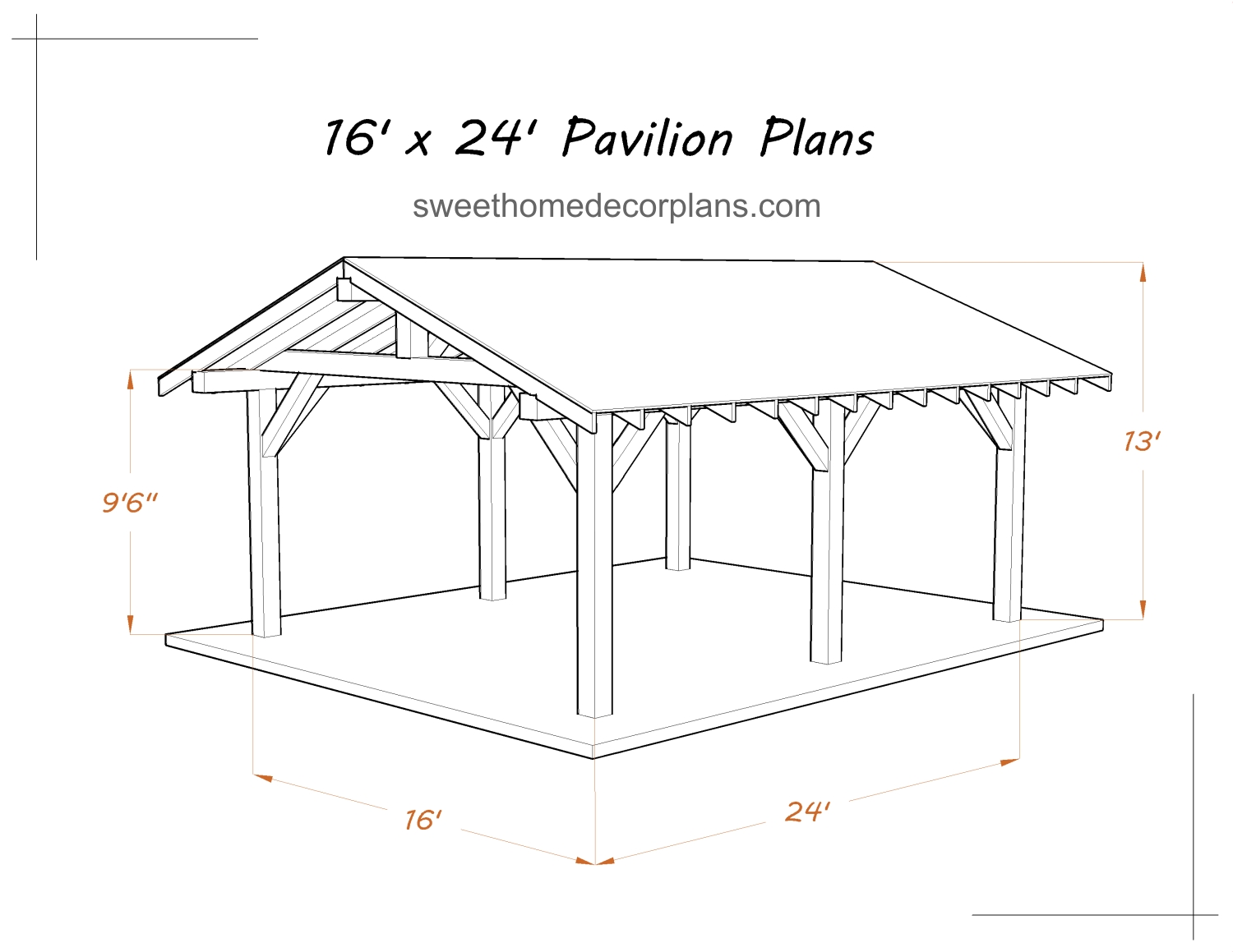Diy-wooden-16-х-24-gable-pavilion-plans-in-pdf
