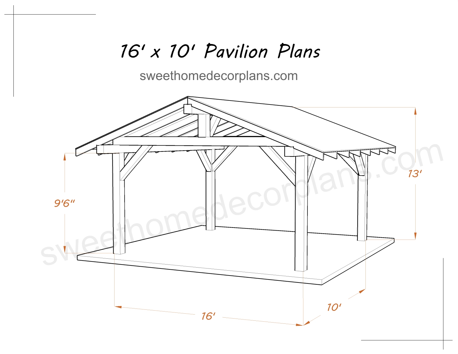 Diy-16-х-10-gable-pavilion-plans-for-outdoor