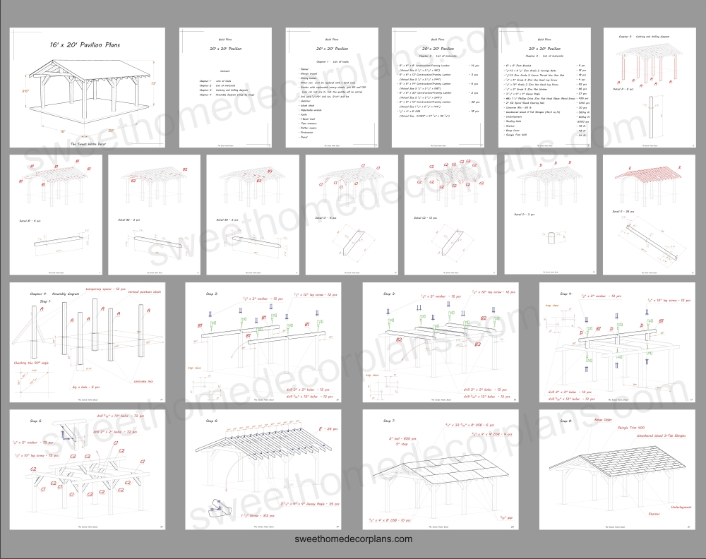 Diy-16-х-20-gable-pavilion-plans-carport-gazebo-pergola