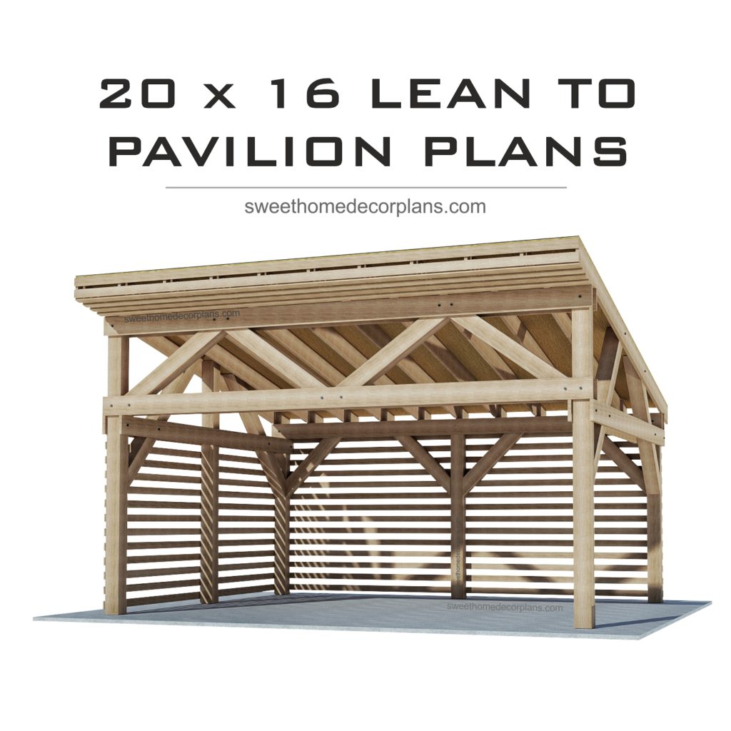 Diy-wooden-20-х-16-lean-to-pavilion-plans-carport-gazebo-pdf