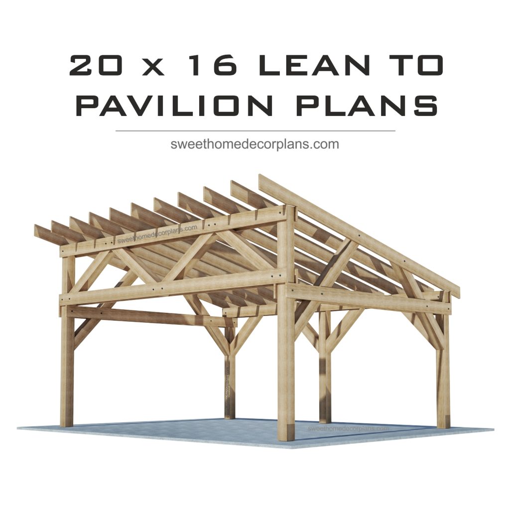 Diy-wooden-20-х-16-lean-to-pavilion-plans-carport-gazebo-patio