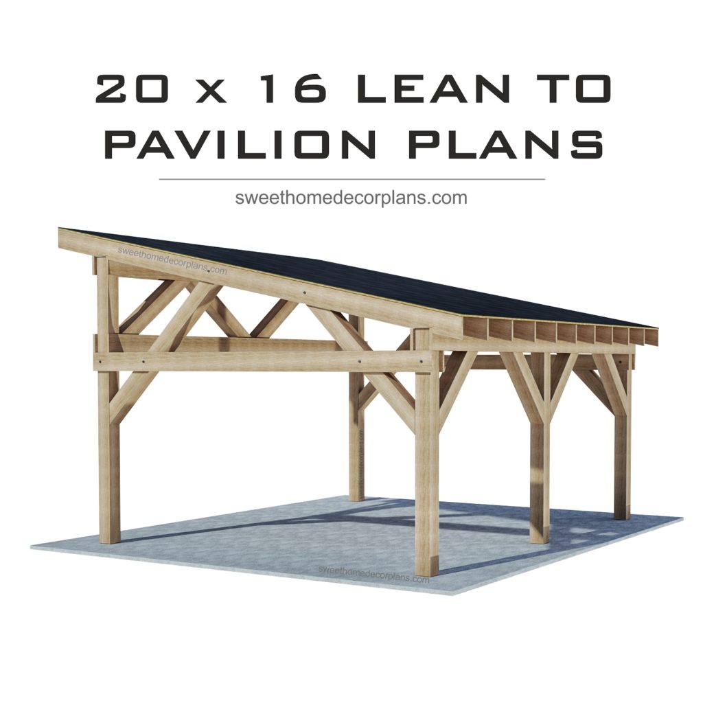 20-x-16-lean-to-pavilion-plans-for-DIY-outdoor-gazebo